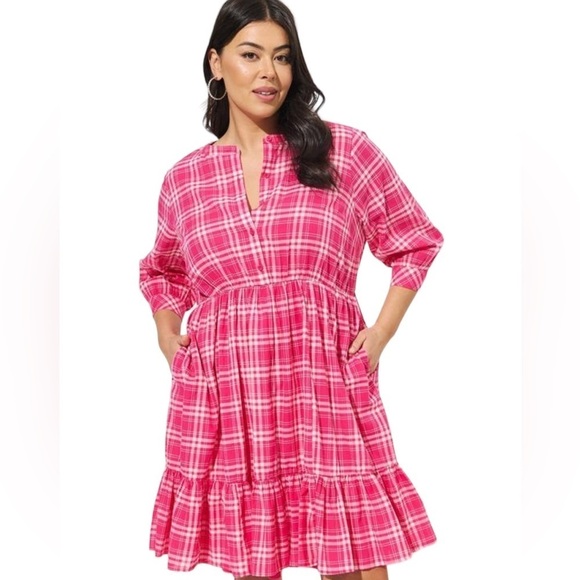 NWT- Mini Voile Mandarin Collar Dress. - Picture 2 of 6